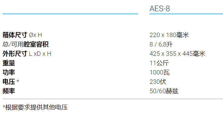 無需干燥臺式垂直載荷的***壓滅菌器-AES-8參數(shù)